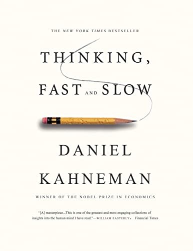 Cover of the paperback edition of Thinking, Fast and Slow by Daniel Kahneman, showing a simple abstract typographic design